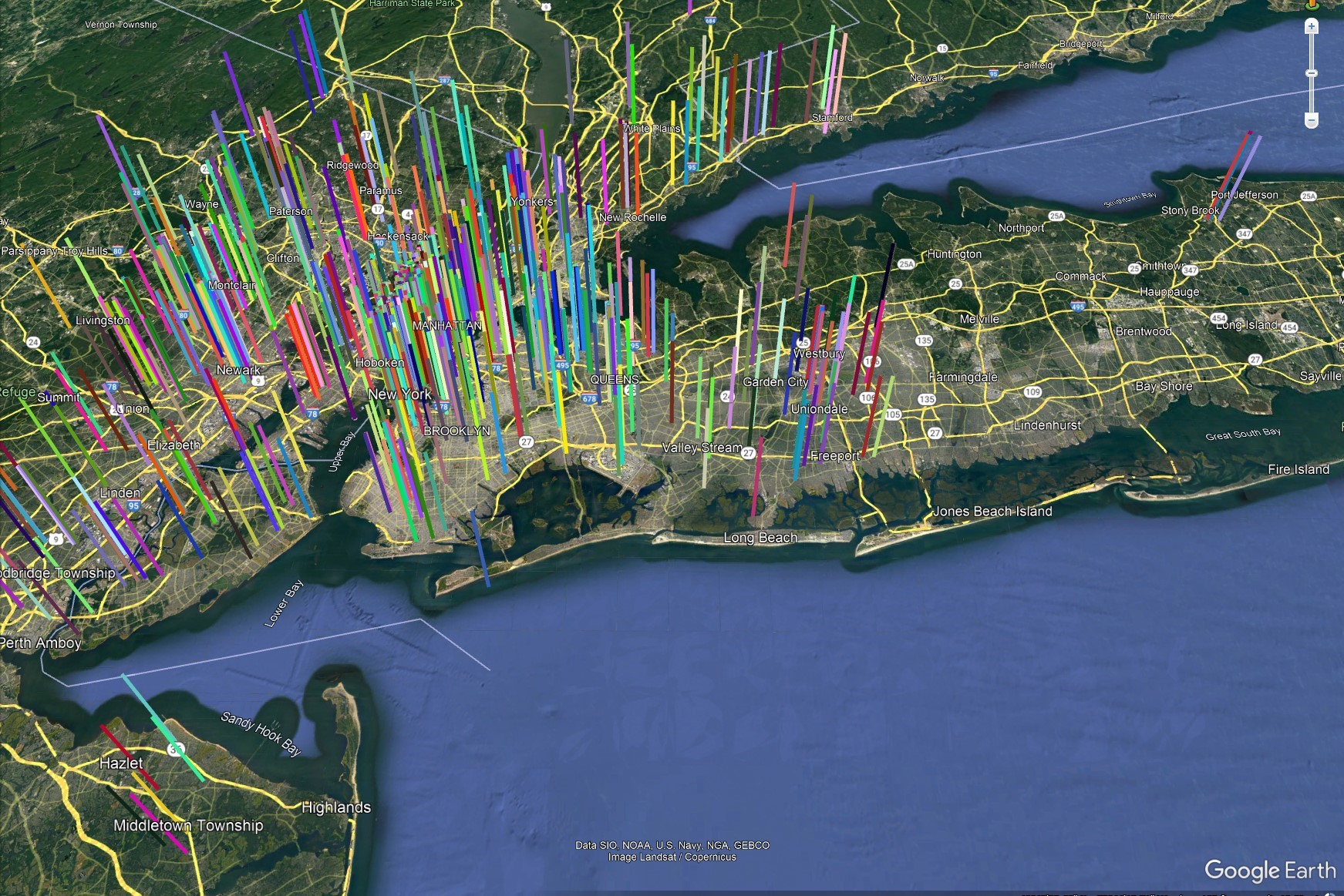 Google Earth Tweets Visualization